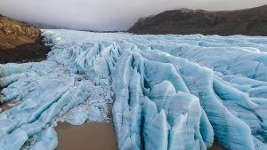 Islande en hiver le glacier Svinafellsjokull